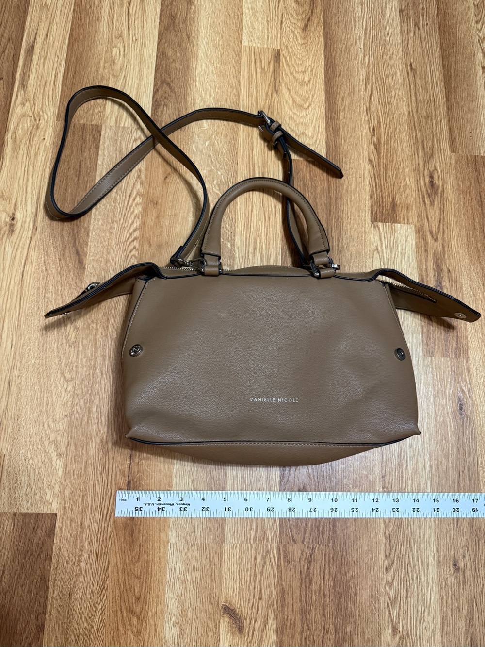 Danielle Nicole Brown Leatherette Crossbody Satchel